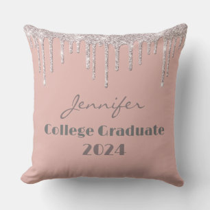 Coussin Boho Blush Pink College Diplômé Jeu d'oreiller