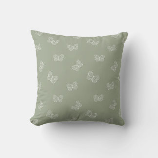 Coussin Boho Butterfly Modern Baby Girl Neutral Sage Green