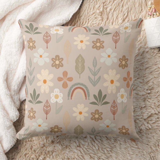 Coussin Boho Chic Floral Earthtone  (Couverture)