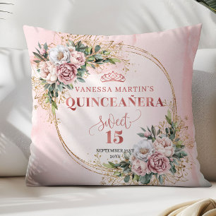 Coussin Boho Fleurs Rose Poussiéreuses Meilleur Cadeau Qui
