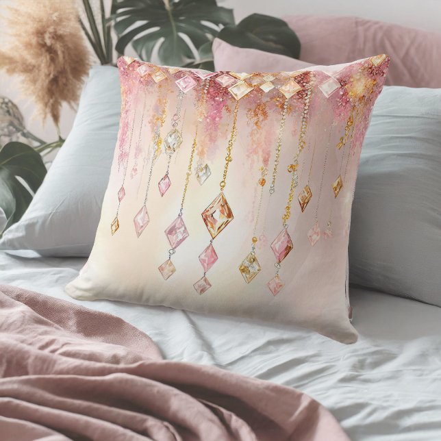 Coussin Boho Gems couleur Blush Pink et Gold ID1035 (Créateur téléchargé)