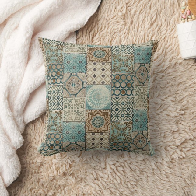 Coussin Boho Géométrique style andalou marocain (Couverture)