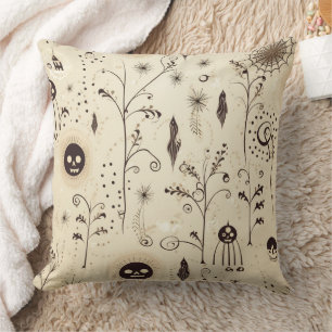 Coussin Boho Halloween Masques et Motif de torrents botani