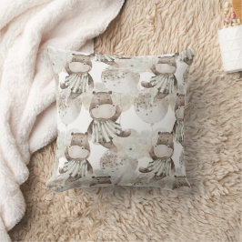 Coussin Boho in Neutrals : Le sommeil bébé Hippopotame inf
