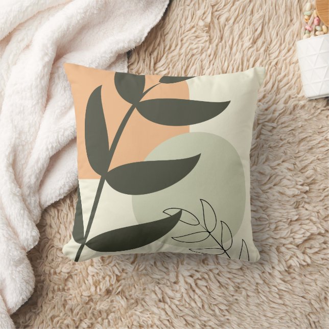 Coussin Boho Leaf Design Throw Pillow (Couverture)