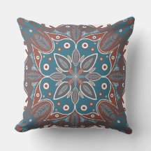 Boho Minimal Mandala Rust Turquoise