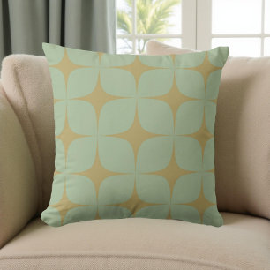 Coussin Boho moderne et géométrique rétro vert milieu du s