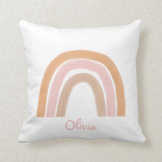 Coussin Boho moderne Rainbow Name Jeu d'oreiller