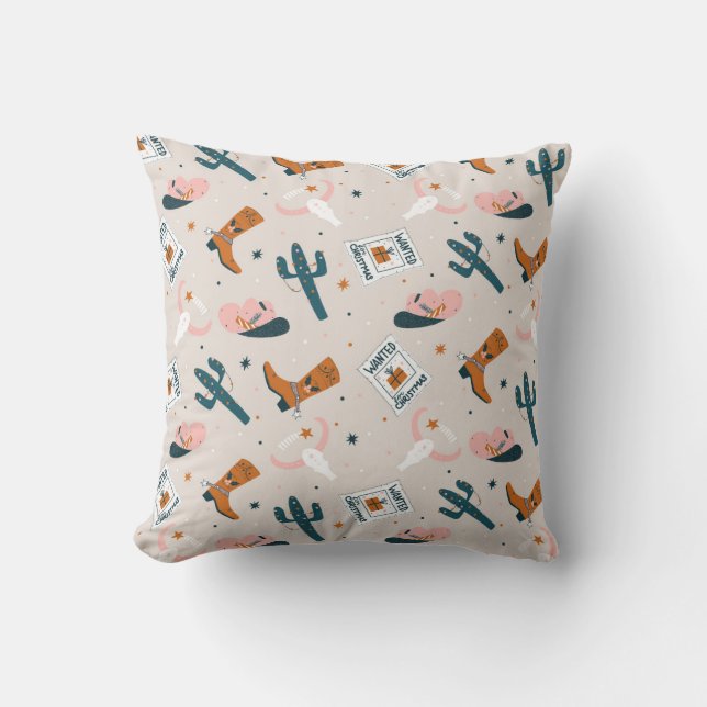 Coussin Boho Noël Occidental - Beige (Recto)