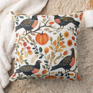 Coussin Boho Oiseaux Aquarelle – Inspiré de la Nature Arti