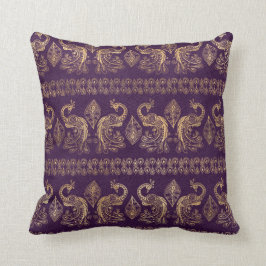 Coussin Boho Purple et Gold Peacock