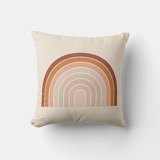 Coussin Boho Rainbow Beige Terracotta (Recto)