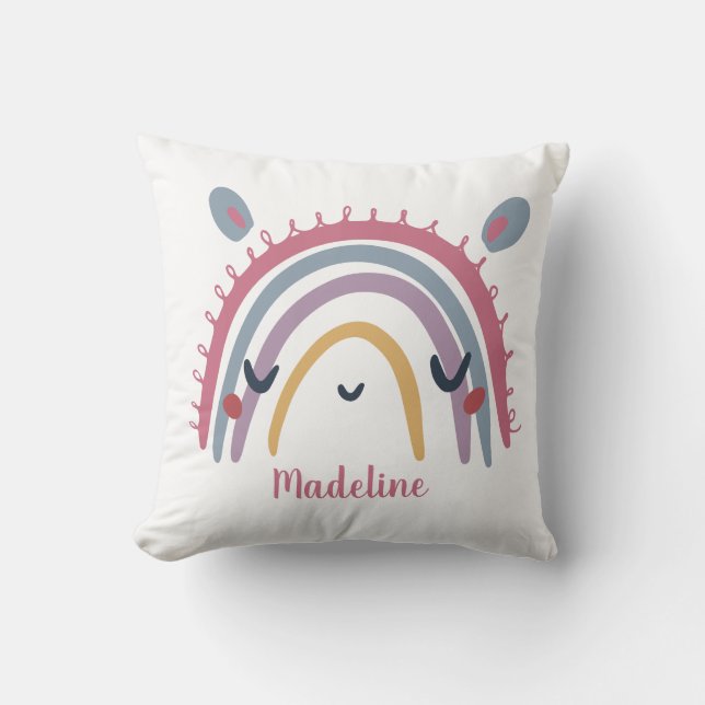 Coussin Boho Rainbow Pastel (Recto)
