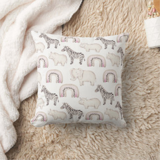 Coussin Boho Safari Animaux Pastel Baby shower Thon