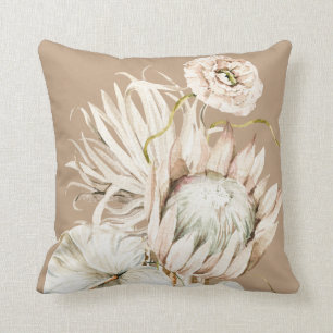 Coussin Boho sauvage Pampas Grass Floral Beige