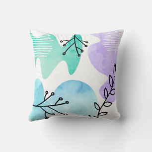 Coussin Boho Style Bohemian minima Blob Shape Line Art