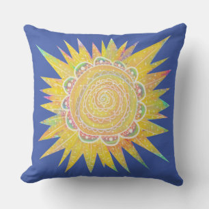 Coussin Boho Watercolor Sun par Cherie's Art(c)2021
