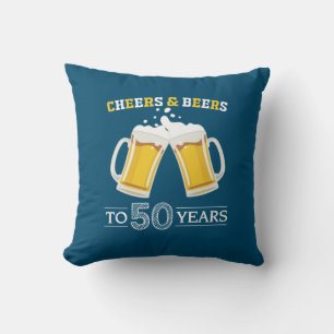 Coussin Boire de bière Cheers et bières à 50 ans Anniversa