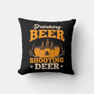 Coussin Boire De La Bière Et Chasser Le Cerf