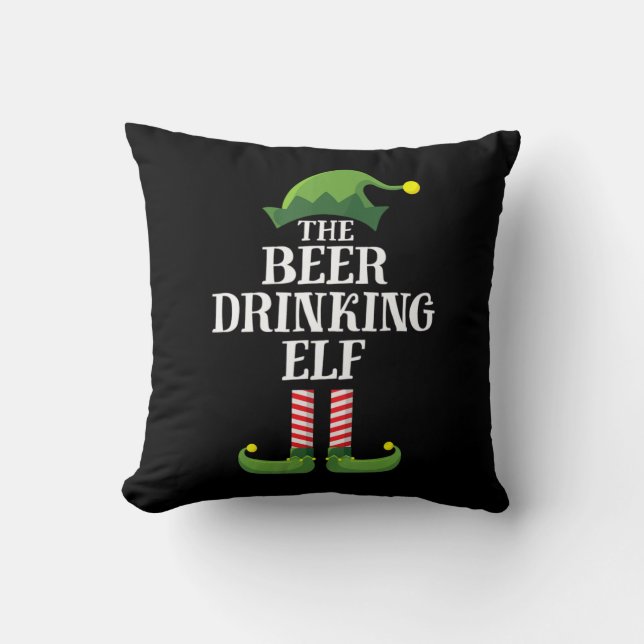 Coussin Boire de la bière Noël Anniversaire (Recto)