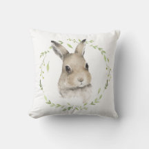 Bois Animaux Lapin Lapin Aquarelle Couleur Wreath