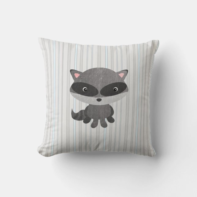 Coussin Bois Animaux Raccoon Jeu d'oreiller (Recto)