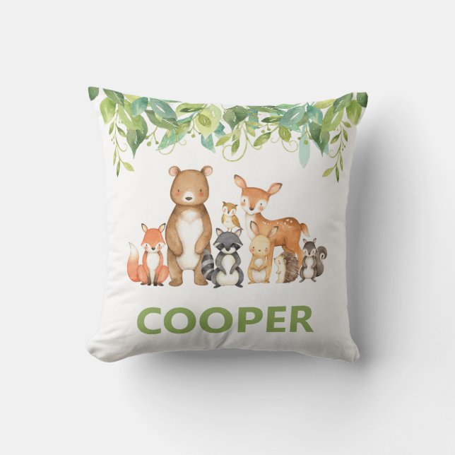 Coussin Bois Animaux Végétation Enfants Nourriture Décor S (Recto)