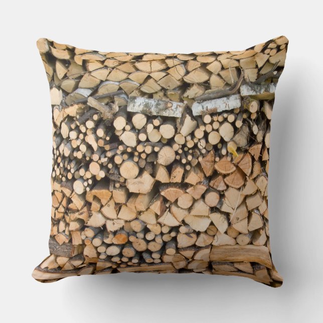 Coussin Bois coupé sur une pile (Recto)