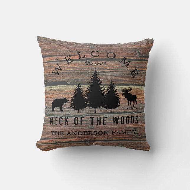 Coussin Bois Perdu Cabine Accueillant Nom de famille Thé (Recto)