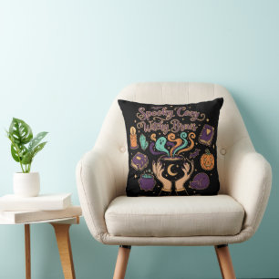 Coussin Boissons sorcières cosy et effrayantes   Esthétiqu