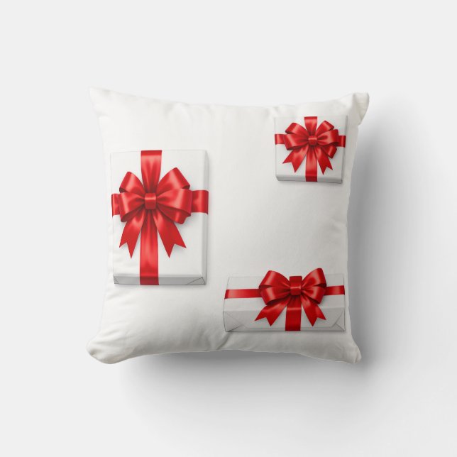 Coussin Boîte Cadeau de Noël (Recto)
