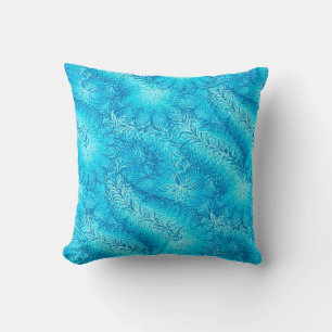 Coussin Boite en plumes bleues