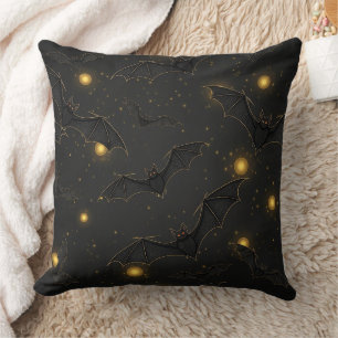 Coussin Bokeh Halloween sans couture Chauves-souris vola