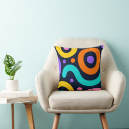 Coussin Bold Geometric Circles Throw Pillow