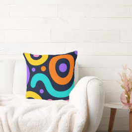 Coussin Bold Geometric Circles Throw Pillow
