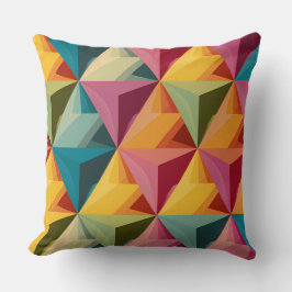 Coussin Bold Geometric Triangle Pattern