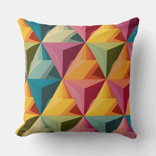 Coussin Bold Geometric Triangle Pattern  (Recto)