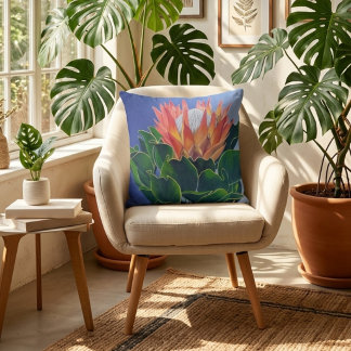 Coussin Bold King Protea | Hand-Painted Floral Art