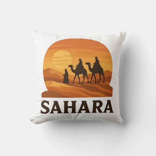 Coussin Bold Orange Retro Vector Sahara Sunset Camion (Recto)