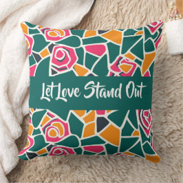 Coussin Bold Outline Rose Love - Let love stand out