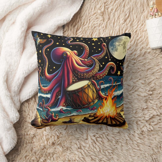 Coussin Bombardements de pieuvres par le feu de lune (Couverture)