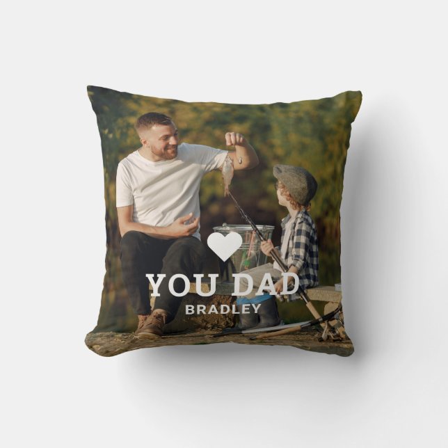 Coussin BON COEUR VOUS AIME PÈRE Noms de photos (Recto)