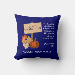 Coussin Bon thanksgiving chrétien personnalisé