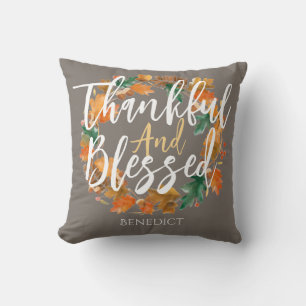 Coussin Bon thanksgiving simple mou Citrouille automne