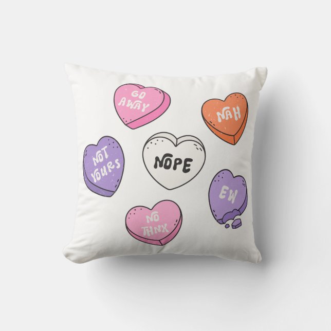 Coussin Bonbon Coeur anti-Valentin (Recto)