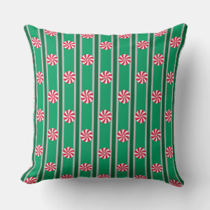 Coussin Bonbon de menthe de Noël amusant et fantaisiste