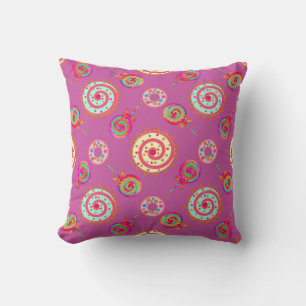 Coussin Bonbons et gâteaux rose