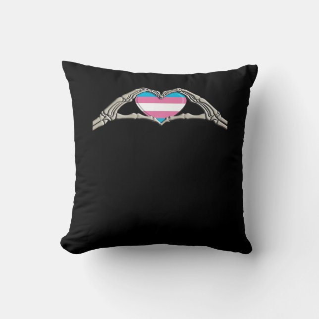 Coussin Bone Hands Coeur Transgenre Goth (Recto)
