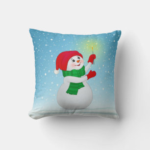 Coussin Bonhomme de neige de Noël