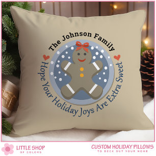 Coussin Bonhomme en pain d'épices Noël personnalisé